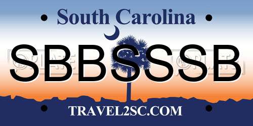 SBBSSSB South Carolina License Plate