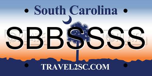 SBBSSSS South Carolina License Plate