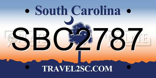 SBC2787 South Carolina License Plate