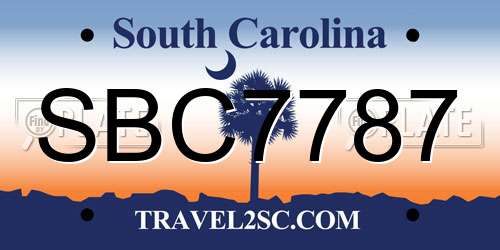 SBC7787 South Carolina License Plate