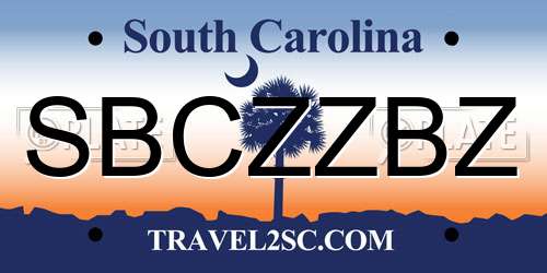 SBCZZBZ South Carolina License Plate
