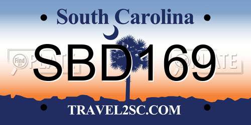 SBD169 South Carolina License Plate