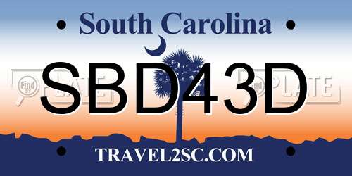 SBD43D South Carolina License Plate