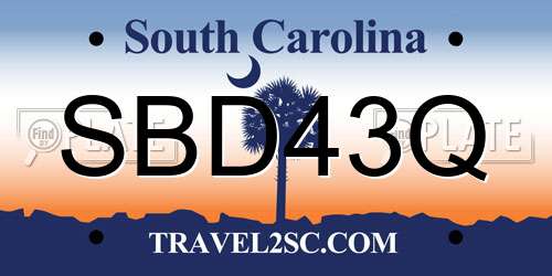 SBD43Q South Carolina License Plate