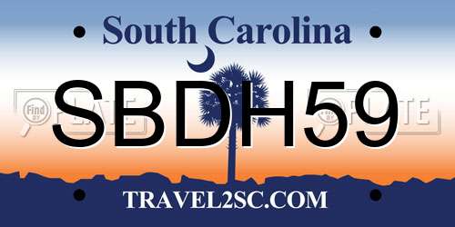 SBDH59 South Carolina License Plate