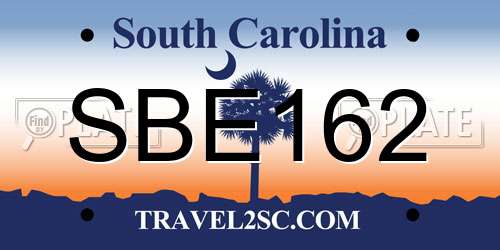 SBE162 South Carolina License Plate
