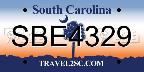 SBE4329 South Carolina License Plate