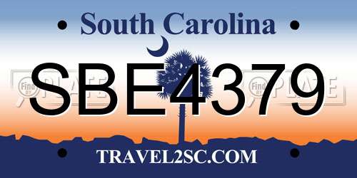 SBE4379 South Carolina License Plate