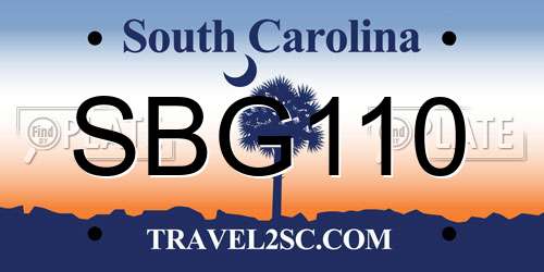 SBG110 South Carolina License Plate