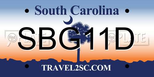 SBG11D South Carolina License Plate