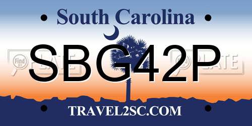 SBG42P South Carolina License Plate