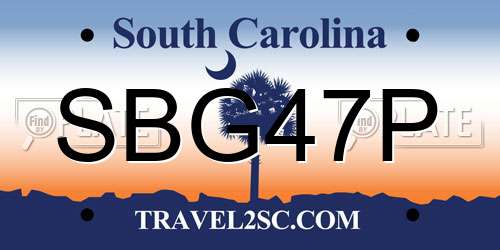 SBG47P South Carolina License Plate