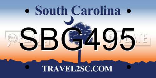 SBG495 South Carolina License Plate