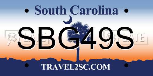 SBG49S South Carolina License Plate
