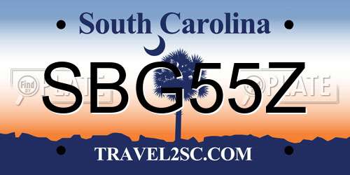 SBG55Z South Carolina License Plate