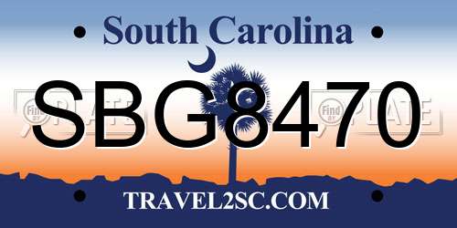 SBG8470 South Carolina License Plate