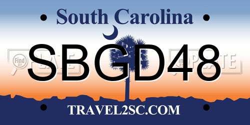 SBGD48 South Carolina License Plate