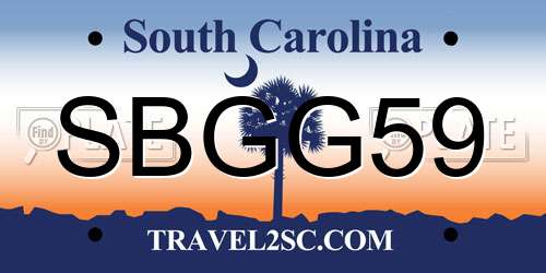 SBGG59 South Carolina License Plate