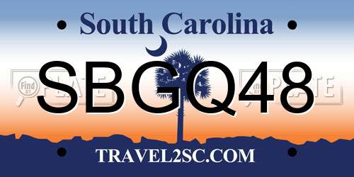 SBGQ48 South Carolina License Plate