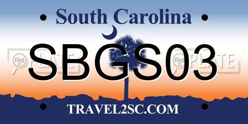 SBGS03 South Carolina License Plate