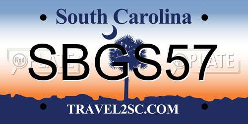 SBGS57 South Carolina License Plate