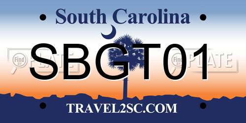 SBGT01 South Carolina License Plate
