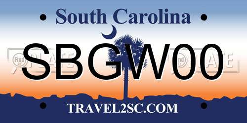 SBGW00 South Carolina License Plate