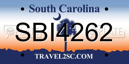 SBI4262 South Carolina License Plate