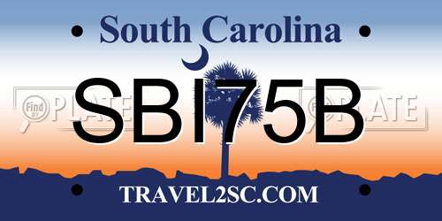 SBI75B South Carolina License Plate