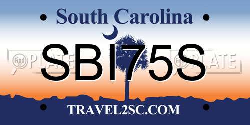 SBI75S South Carolina License Plate