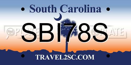 SBI78S South Carolina License Plate