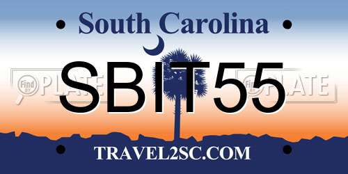 SBIT55 South Carolina License Plate