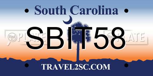 SBIT58 South Carolina License Plate