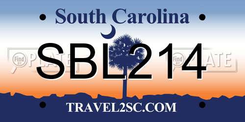 SBL214 South Carolina License Plate
