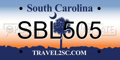 SBL505 South Carolina License Plate