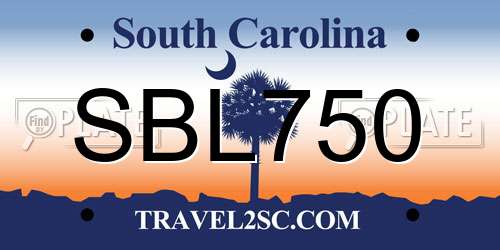 SBL750 South Carolina License Plate