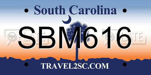 SBM616 South Carolina License Plate