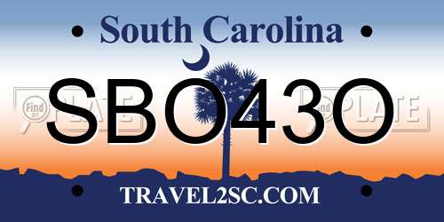 SBO43O South Carolina License Plate