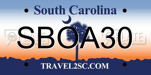 SBOA30 South Carolina License Plate