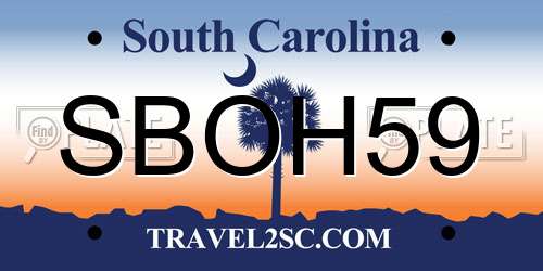 SBOH59 South Carolina License Plate