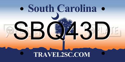 SBQ43D South Carolina License Plate