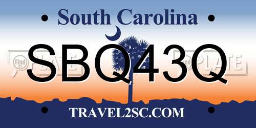 SBQ43Q South Carolina License Plate