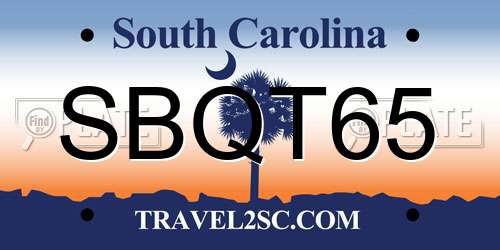 SBQT65 South Carolina License Plate