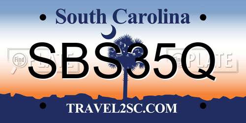 SBS35Q South Carolina License Plate