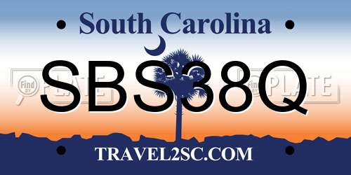 SBS38Q South Carolina License Plate