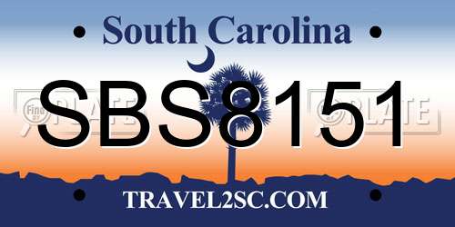 SBS8151 South Carolina License Plate