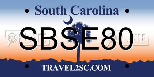 SBSE80 South Carolina License Plate