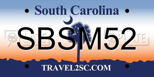 SBSM52 South Carolina License Plate