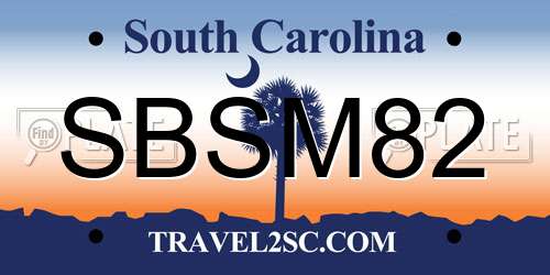SBSM82 South Carolina License Plate