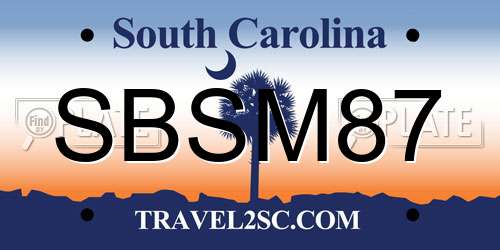 SBSM87 South Carolina License Plate